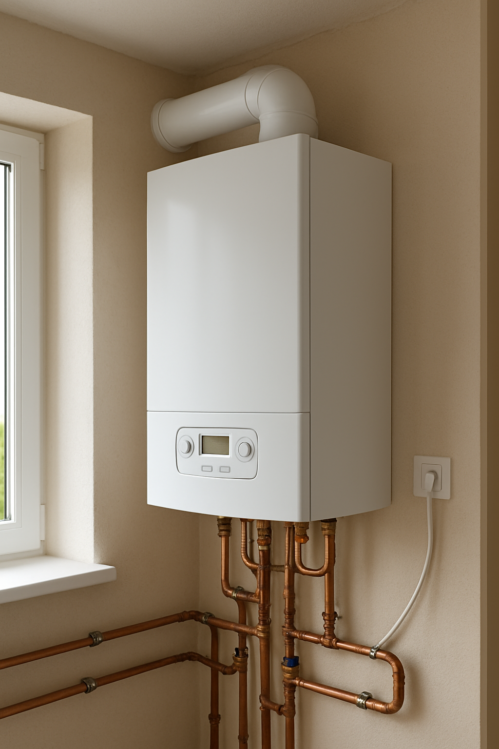 Chaudière à gaz moderne dans une maison